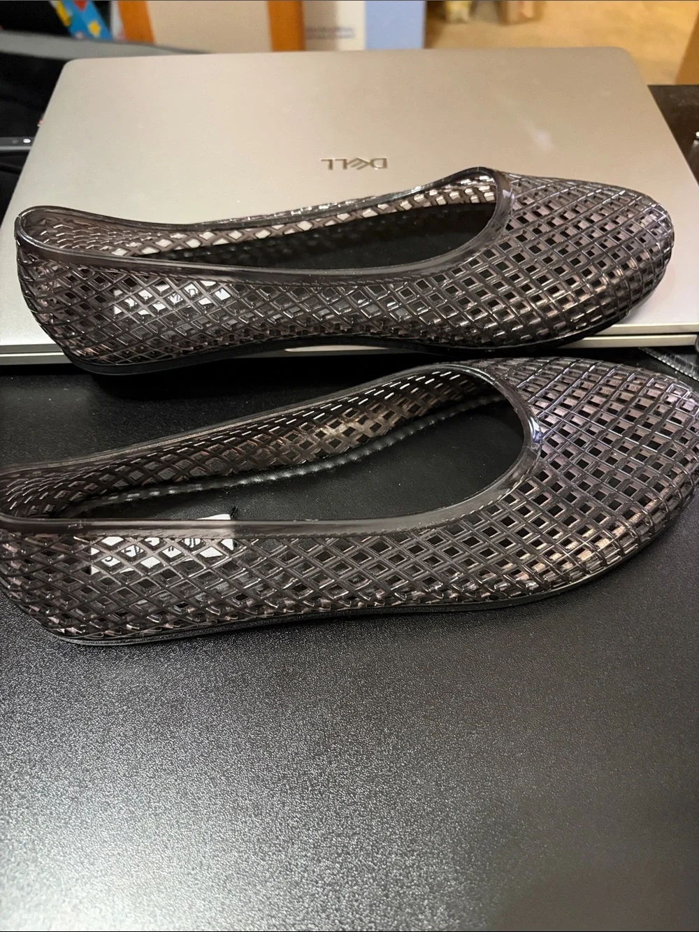 Steve Madden Black Jelly Slip-On Flats